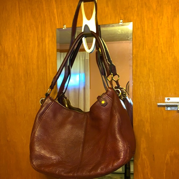 J. Crew Bags Jcrew Burgundy Leather Satchel Style Handbag Poshmark